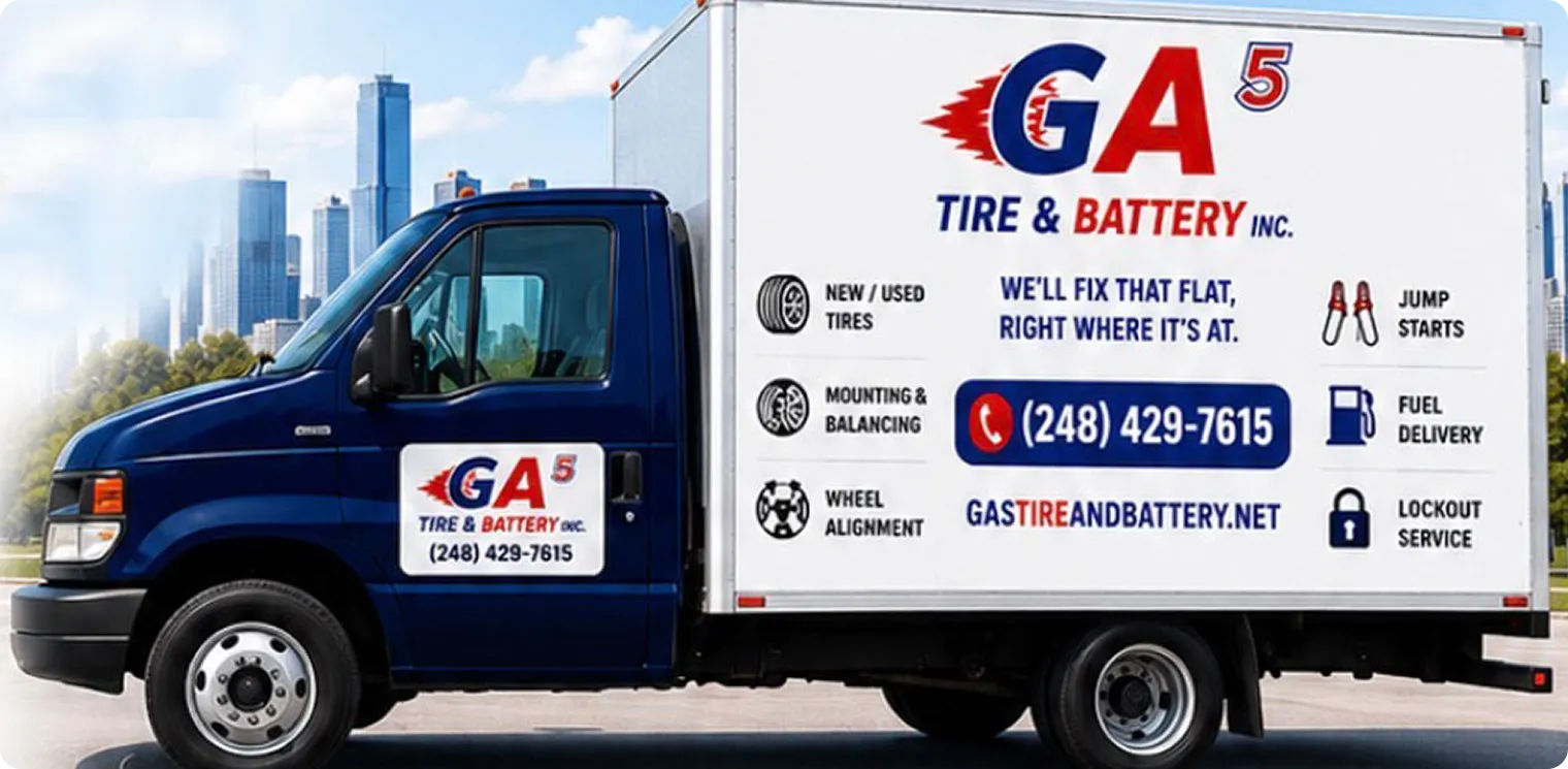 GA5 Tire & Battery mobile service truck